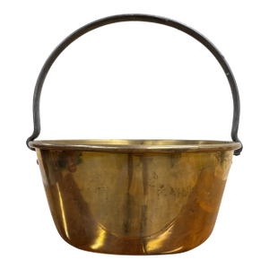 Antique Brass Jam Pan Pot Bucket With Iron Handle
