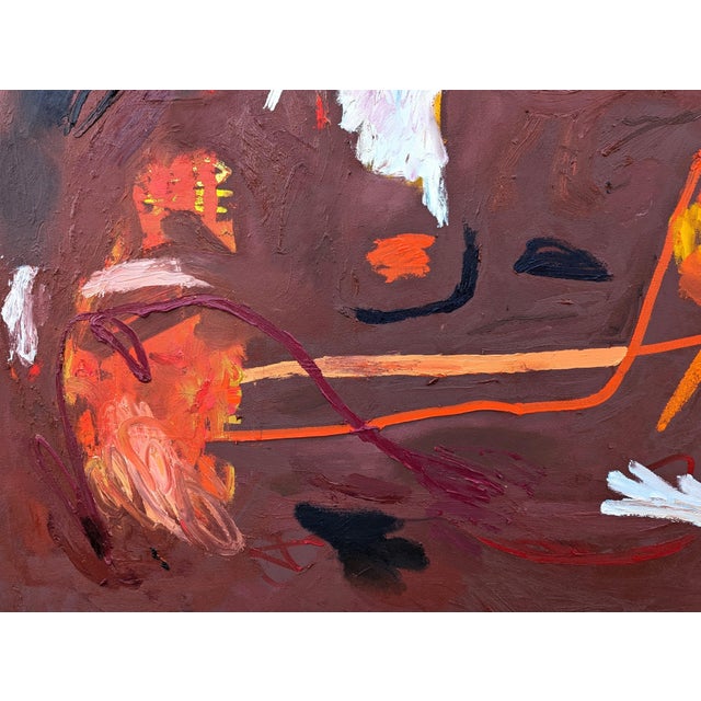 Textile Peter Healy "Dropping a Lit Match" Contemporary Warm Toned Abstract Expressionist Painting, 2024 For Sale - Image 7 of 10