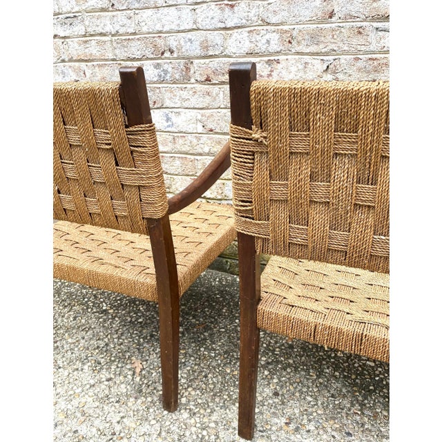 Mid 20th Century Pair of Unmarked Paolo Buffa Cord Chairs For Sale - Image 10 of 11