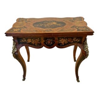 Victorian Inlaid Kingwood Marquetry Ormolu Card Table, France, 1850s For Sale