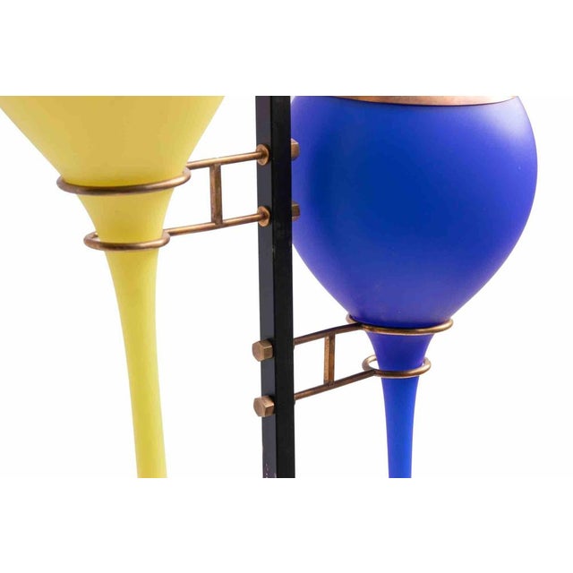 Yellow and Blue Lamp from Stilnovo, Mid-20th Century For Sale - Image 6 of 7