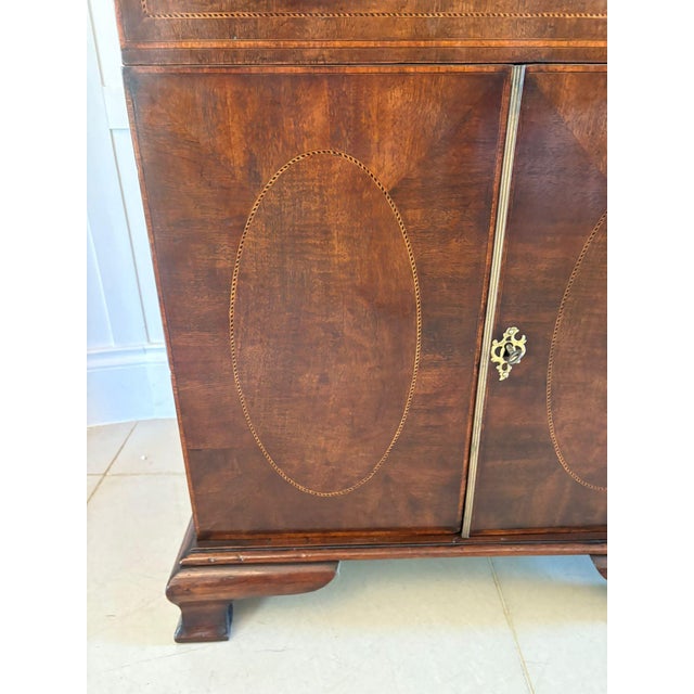 Antique Victorian Mahogany Inlaid Bookcase, 1880 For Sale - Image 12 of 18