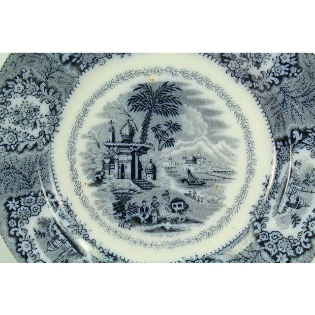 Circa 1880 Staffordshire Baker & Co. Ltd Oriental Pattern Flow Blue