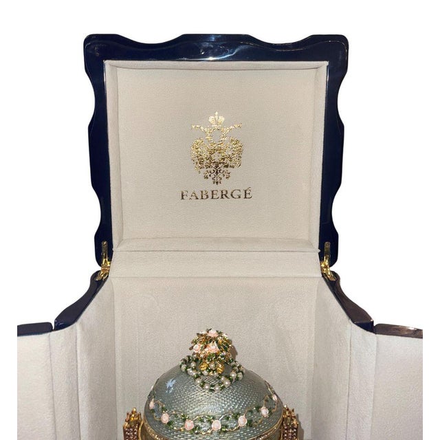 Late 20th Century Fabergé Branded Enamel Egg, Love Trophies Design, Late 20th Century. For Sale - Image 5 of 10