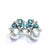Bochic “Orient” Pearls, Topaz & Blue Appetite Earrings Set 18K Gold & Silver For Sale - Image 4 of 6