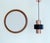 3 Mid century Danish Modern pendant lamp, Hammerborg Design, with a copper central cylinder and a black enameled outer...