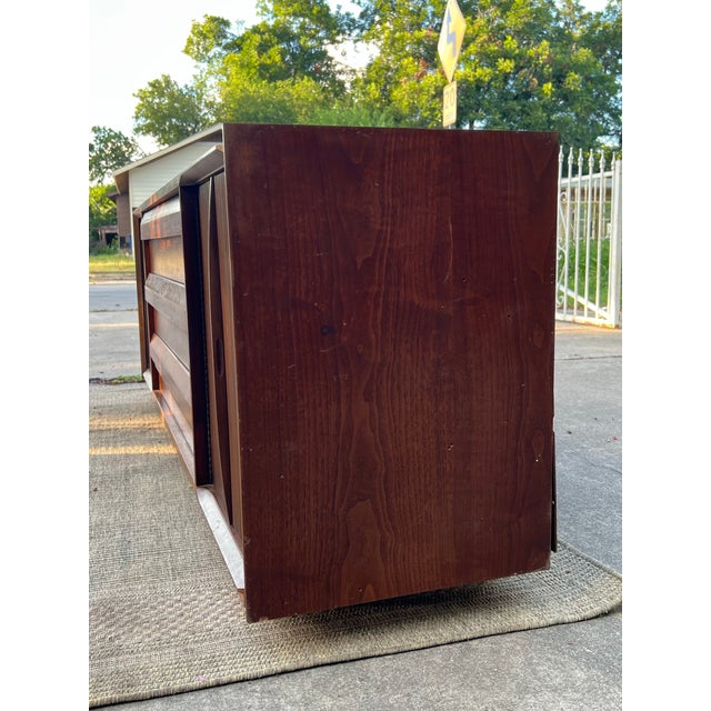 1960s Lane 1st Edition Mid Century Walnut Plinth Base Credenza For Sale - Image 10 of 12