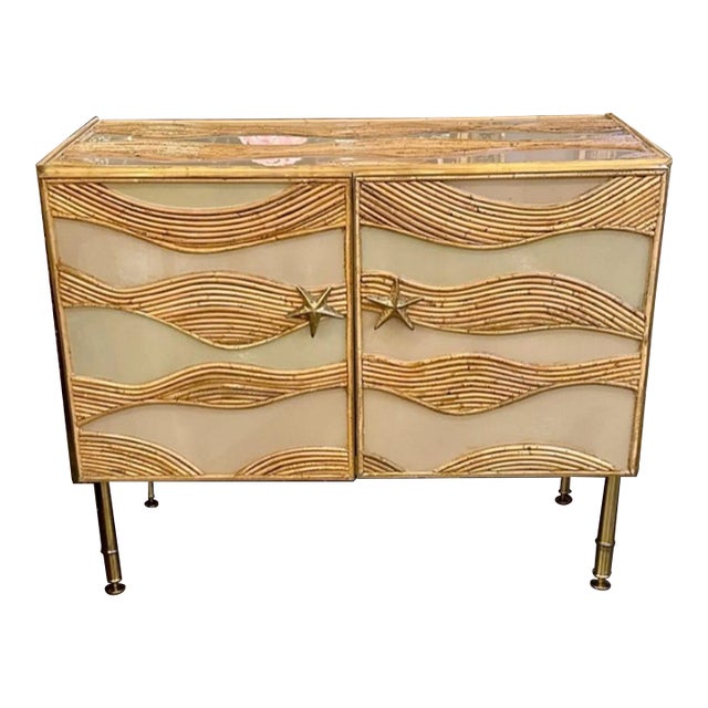 Custom Made Italian Murano Glass Cabinet For Sale