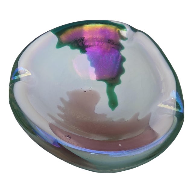 Green Murano Glass Ashtray or Decorative Bowl from Seguso Vetri d'Arte, 1950s For Sale