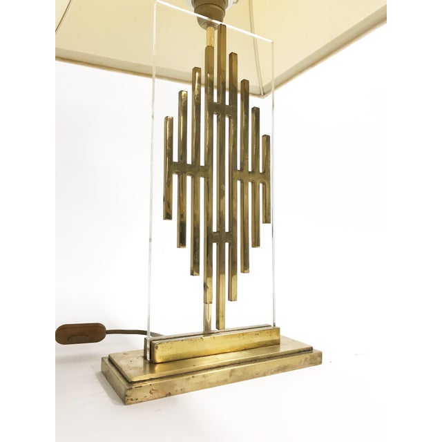 Mid-Century Bronze and Fabric Table Lamp, 1960s For Sale - Image 6 of 11