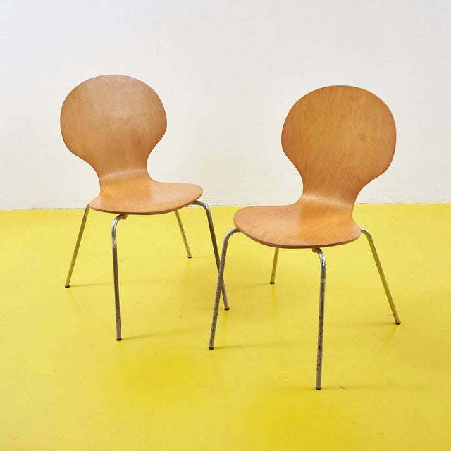 Brown Vintage Wooden Chairs, Set of 2 For Sale - Image 8 of 8