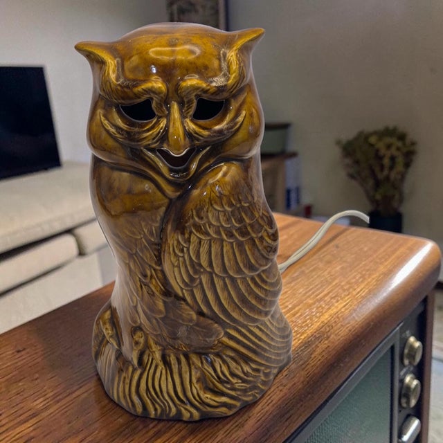 The Vintage Glazed Ceramic Owl TV Lamp Night Light is a charming and unique piece that adds a touch of retro style to any...