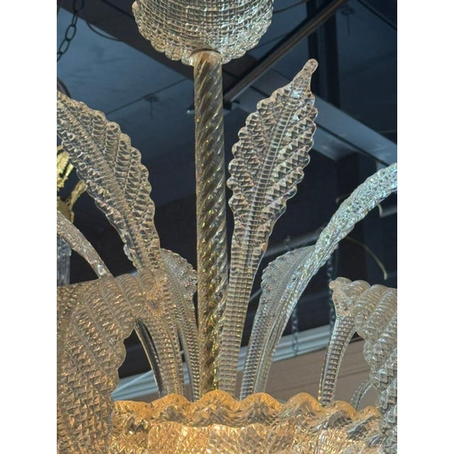 Early 21st Century Murano Glass Gold Leaf Chandelier For Sale - Image 5 of 7