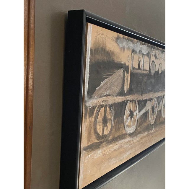 Jimmy Lee Sudduth “Steam Locomotive” Folk Art Painting For Sale - Image 10 of 12