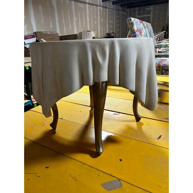 1970s Draped Resin Petite Trompe-l'Oeil Table For Sale In Atlanta - Image 6 of 8