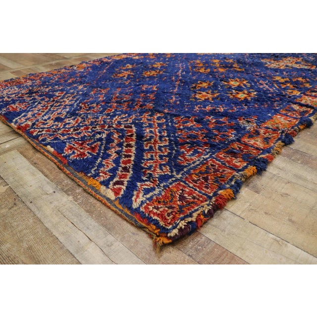 Vintage Blue Beni M'Guild Moroccan Rug - 06'03 x 09'05 For Sale In Dallas - Image 6 of 9