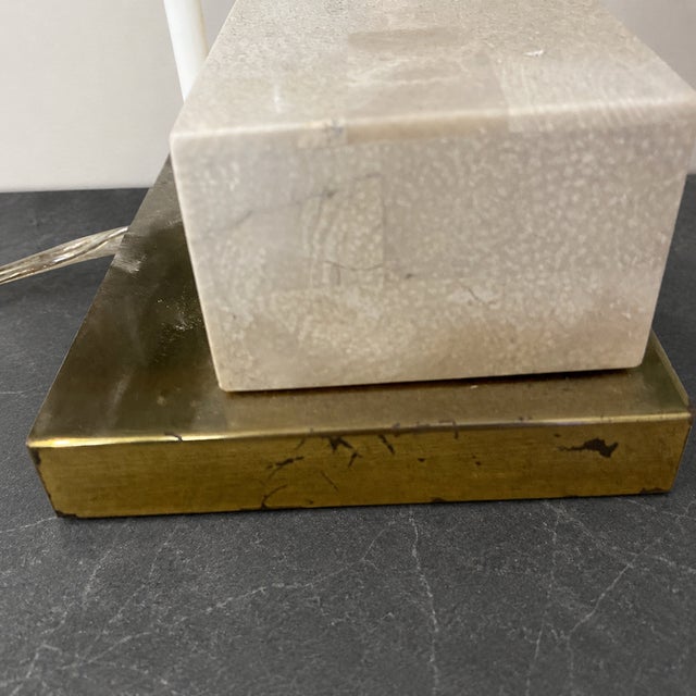 1970s Maitland-Smith Tessellated Stone & Brass Kimono Table Lamp For Sale - Image 10 of 14