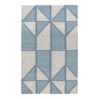 Mark D. Sikes for Dash & Albert Ojai Blue Loom Knotted Cotton Rug, 9' 6" x 13' 6" For Sale