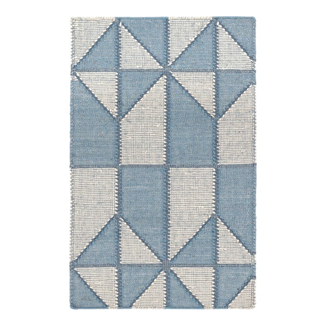 Mark D. Sikes for Dash & Albert Ojai Blue Loom Knotted Cotton Rug, 9' 6" x 13' 6" For Sale