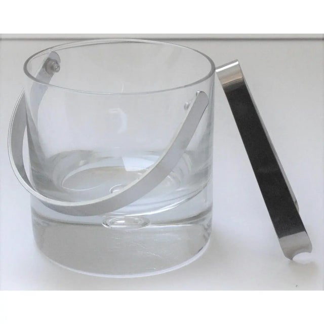 Personal 5" Ice Bucket and Tongs 1970s Italian Crystal and Chrome For Sale - Image 10 of 13
