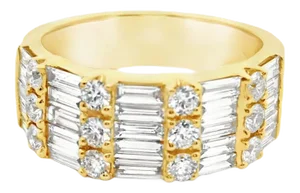 Diamond 18k Yellow Gold Band Ring Size 8.5