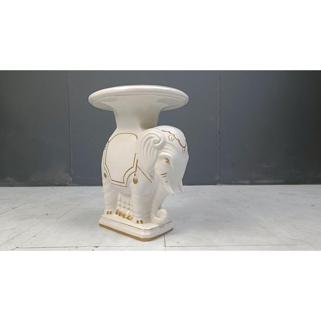 Vintage Hollywood Regency Elephant Plant Stand, 1960s For Sale - Image 9 of 13