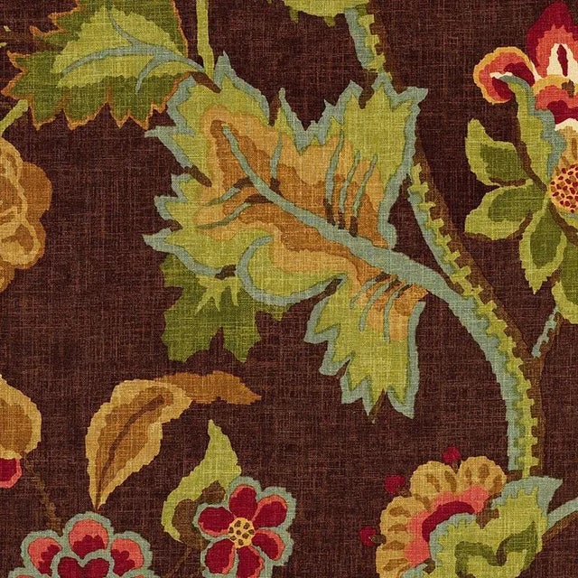 Sample- Schumacher Khantau Tree Fabric in Mahogany For Sale
