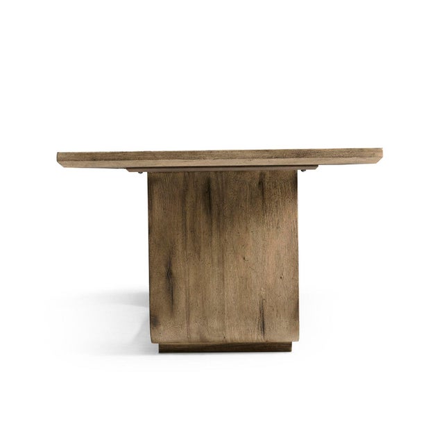 2020s 108" Rustic Modern Wood Dining Table For Sale - Image 5 of 7