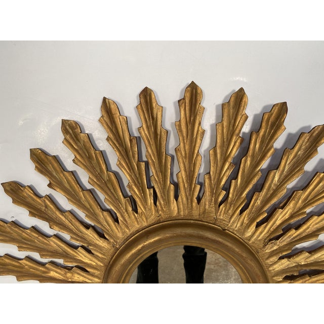 French Gilt Sunburst or Starburst Mirror (Diameter 26 3/4) For Sale - Image 10 of 11