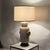 Impressive Crackled Cream and Gilt Glazed Ceramic Lamp With Custom Linen Shade For Sale - Image 9 of 12