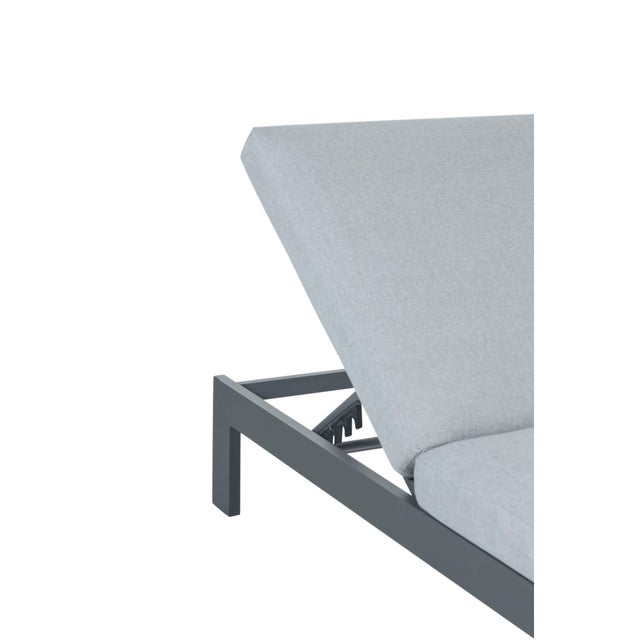 2020s Sardinia Outdoor Chaise With Aluminum Metal Frame - Gray For Sale - Image 5 of 11