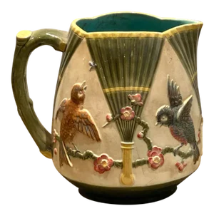 Majolica Pitcher With Birds, England Circa 19th Century