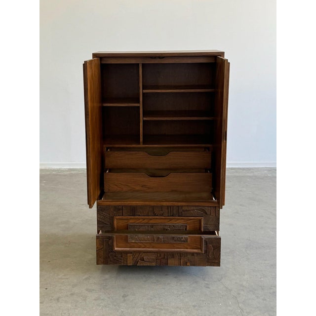 1970s Brutalist Armoire by Lane For Sale - Image 4 of 12