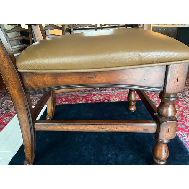 Early 21st Century Ladderback Chairs W/Carved Acanthus Top Rail, Set of 6 For Sale - Image 5 of 8