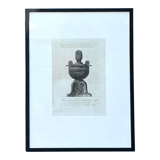 Vintage Italian Monumental Giovanni Batista Piranesi Urn Print For Sale