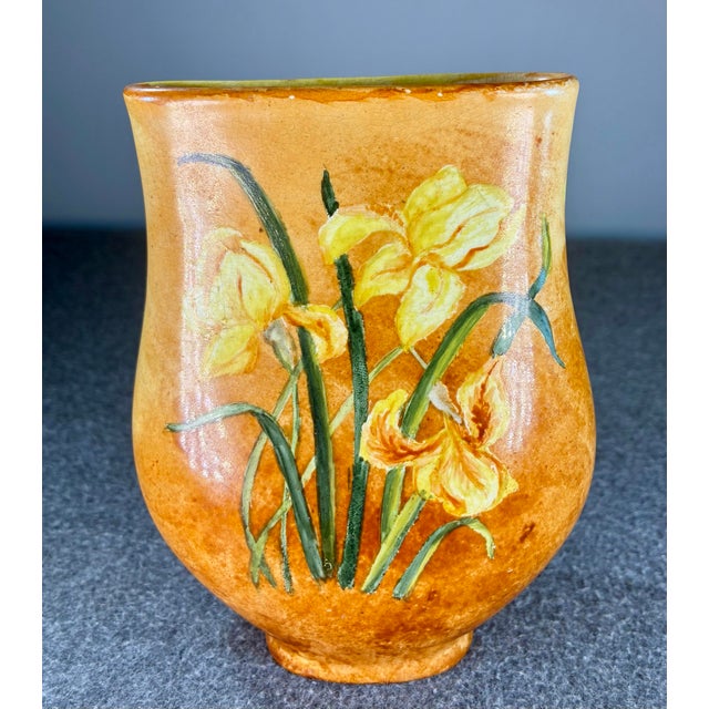 Antique Hand Painted Porcelain Vase For Sale - Image 4 of 8