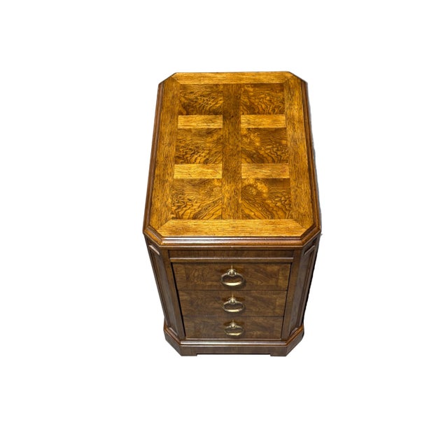 Heritage Wonderful Henredon Heritage Art Deco Three Drawer Side Dresser With Brass Hardware For Sale - Image 4 of 9