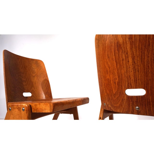 Vintage Stackable Dining Chairs in Plywood, 1960, Set of 2 For Sale - Image 10 of 18