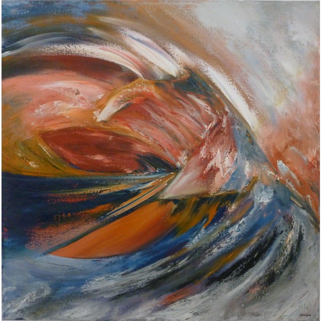 "Swell" Square Abstract Seascape Painting by Scott A. Spencer For Sale