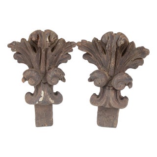 Antique Carved Decorations, 1700s, Set of 2 For Sale