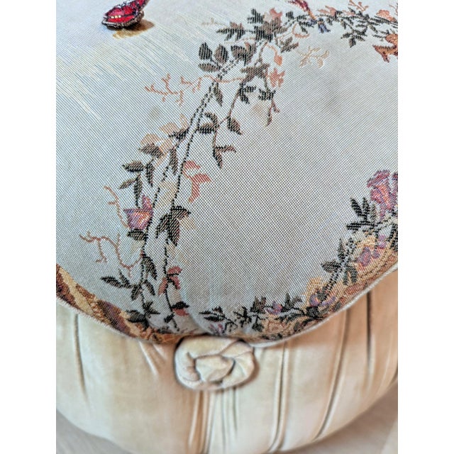 Vintage Camel Tapestry Pillow Top Pouf Ottoman For Sale - Image 10 of 15