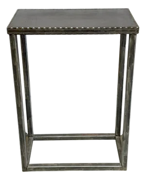 Modernist Forged & Engraved Iron Rectangular Pedestal