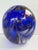 Mid 20th Century Mid 20th Century Cobalt Blue Art Glass Vase With Multicolor Swirls and Gold Sparkle, Murano Style For Sale - Image 5 of 7