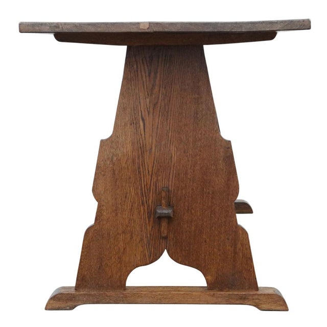 Brown Antique Arts & Crafts Refectory Kitchen Dining Table in Oak, 1890 For Sale - Image 8 of 10