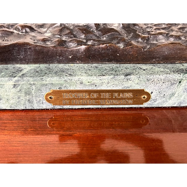 1970s After Frederick Remington “Trooper of the Plains” Lost Wax Bronze Sculpture 1909 For Sale - Image 9 of 10