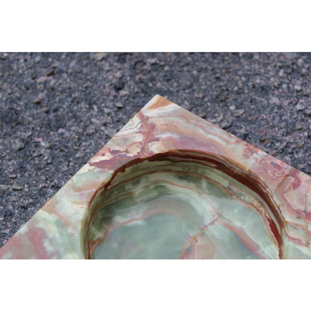 Mid-Century Modern Minimalist Square Green Onyx and Marble Ashtray, 1950s For Sale - Image 3 of 9