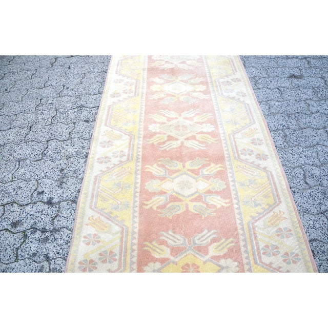 Vanilla Vintage Turkish Hallway Runner For Sale - Image 8 of 11