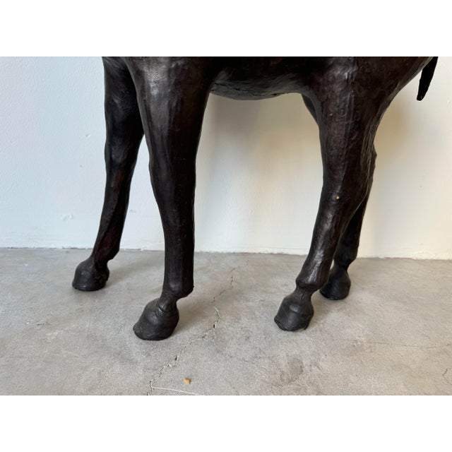 1970s Vintage Leather Wrapped Ram Sculpture/ Sold For Sale - Image 5 of 11