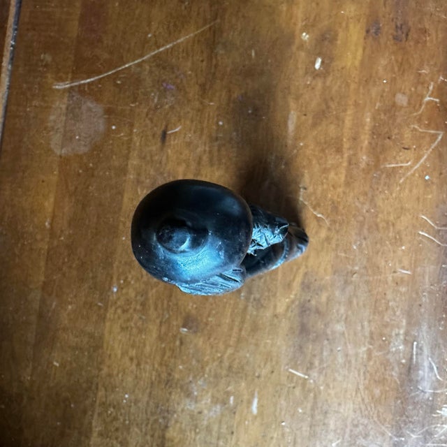 Hand Carved Angola Wood Sculpture Woman Carrying Water Jar African Folk Art 10” For Sale - Image 6 of 12