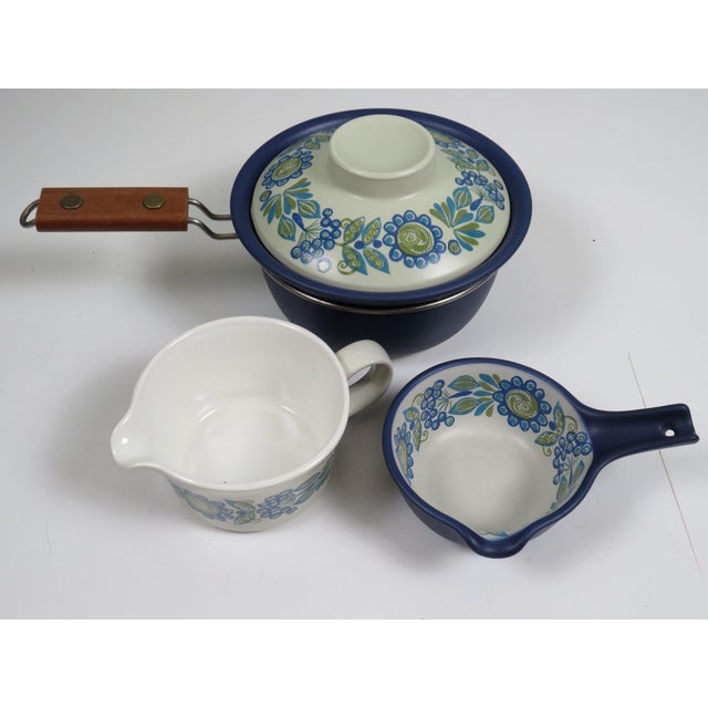 Mid-Century Modern Vintage Norwegian Ceramic Cookware Set by Turi Design, 1970s, Set of 3 For Sale - Image 3 of 12